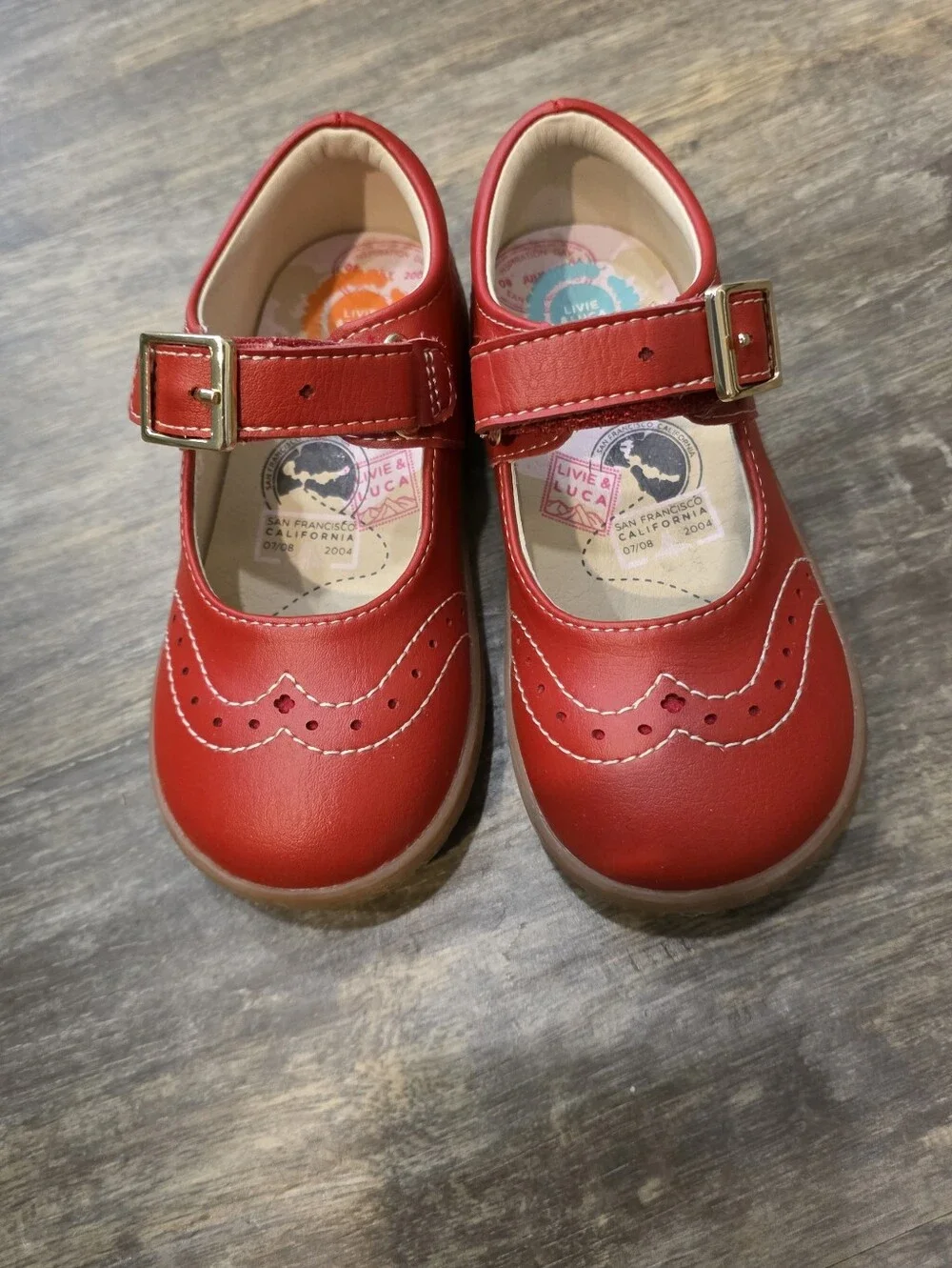 Livie & Luca Size 8 Toddler Red Mary Jane Shoes Fall School Christmas